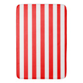 Red and White Cabana Stripes バスマット (正面縦)