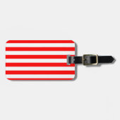 Red and White Cabana Stripes ラゲッジタグ (正面横)