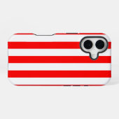 Red and White Cabana Stripes  iPhone 16ケース (裏面横)