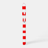 Red and White Cabana Stripes  iPhone 16ケース (左側面)