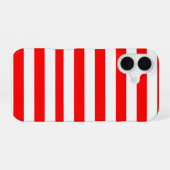 Red and White Cabana Stripes  iPhone 16ケース (裏面横)