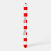 Red and White Cabana Stripes  iPhone 16ケース (右側面)