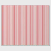 Red and White Candy Cane Pinstripe Pattern ラッピングペーパー (フラット)