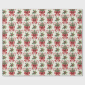 Red and White Candy Cane Ribbon Christmas Pattern ラッピングペーパー (フラット)