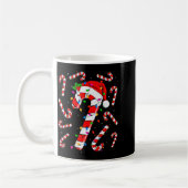 Red And White Candy Cane Santa Christmas Funny Xma コーヒーマグカップ (左)