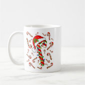 Red And White Candy Cane Santa Christmas Xmas Ligh コーヒーマグカップ (左)