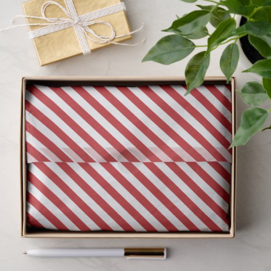 Red and White Candy Cane Striped Tissue Paper 薄葉紙 (ギフト)