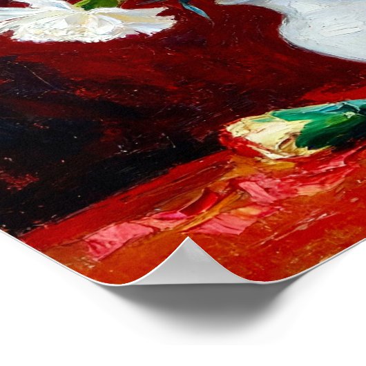 Red and White Carnations After Van Gogh ポスター (角)