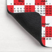 Red and White Checkerboard 2026 Calendar マウスパッド (コーナー)