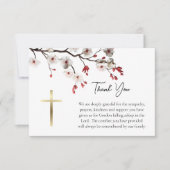 Red and White Cherry Blossoms Orthodox Funeral     サンキューカード (正面)