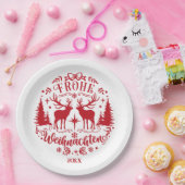 Red and White Christmas  ペーパープレート (パーティー)