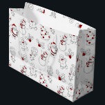 Red and White Christmas Characters ラージペーパーバッグ<br><div class="desc">A very beautiful red and white Christmas character gift bag with almost everything you see at Christmastime</div>