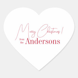Red and White Christmas from Family Name ハートシール