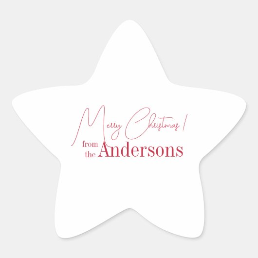 Red and White Christmas from Family Name 星シール (正面)