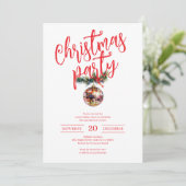 Red and White Christmas Party Disco Ball 招待状 (スタンド正面)