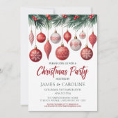 Red and White Christmas Party Invitation 招待状 (正面)