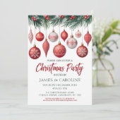 Red and White Christmas Party Invitation 招待状 (スタンド正面)
