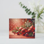  Red and White Christmas Tree Design シーズンカード (スタンド正面)