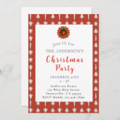 Red and White Christmas Tree Party 招待状 (正面/裏面)