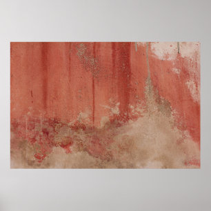 RED AND WHITE CONCRETE WALL ポスター