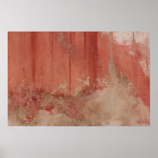 RED AND WHITE CONCRETE WALL ポスター