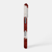 red and white cow skin texture iPhoneケース (右側面)