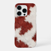red and white cow skin texture iPhoneケース (裏面)