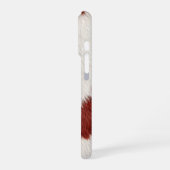 red and white cow skin texture iPhoneケース (左側面)