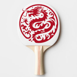 Red and White Dragon Personalized 卓球ラケット