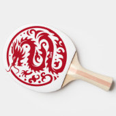 Red and White Dragon Personalized 卓球ラケット (横)