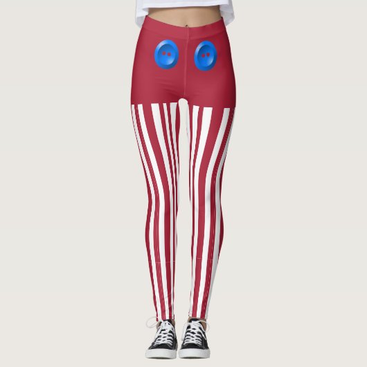 Red and White Elf Pants レギンス (正面)
