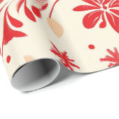 Red  and  white Festive Christmas Patterns  ラッピングペーパー (ロールコーナー)