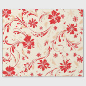 Red  and  white Festive Christmas Patterns  ラッピングペーパー (フラット)