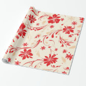 Red  and  white Festive Christmas Patterns  ラッピングペーパー (アンロールド)