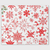 Red  and  white Festive Christmas Patterns  ラッピングペーパー (フラット)
