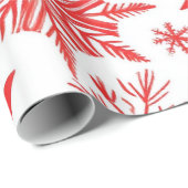 Red  and  white Festive Christmas Patterns  ラッピングペーパー (ロールコーナー)