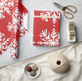 Red  and  white Festive Christmas Patterns  Wrappi ラッピングペーパー