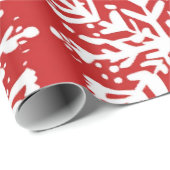 Red  and  white Festive Christmas Patterns  Wrappi ラッピングペーパー (ロールコーナー)