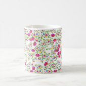 Red and white floral design コーヒーマグカップ (中央)