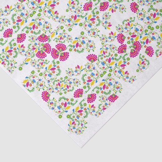 Red and white floral design 薄葉紙 (詳細)