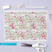 Red and white floral design 薄葉紙 (クラフト)