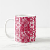 Red and white floral pattern コーヒーマグカップ (左)