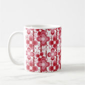 Red and white floral pattern コーヒーマグカップ (左)