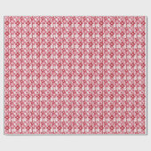 Red and white floral pattern ラッピングペーパー (フラット)