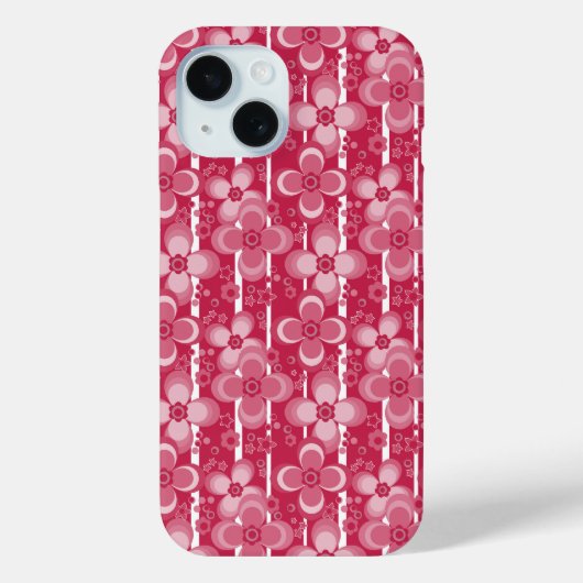 Red and white floral pattern Case-Mate iPhoneケース (裏面)