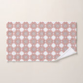 Red and white geometric patterned  バスタオルセット (ハンドタオル)