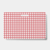 Red and White Gingham Name Badge バッジ (裏面)