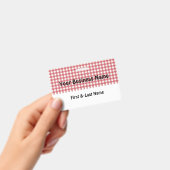 Red and White Gingham Name Badge バッジ (手持ち)