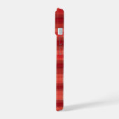 Red and White Gingham Plaid Phone Case iPhone 15ケース (左側面)