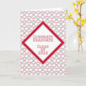 Red and White Graduation Card | 2026 カード (黄色い花)